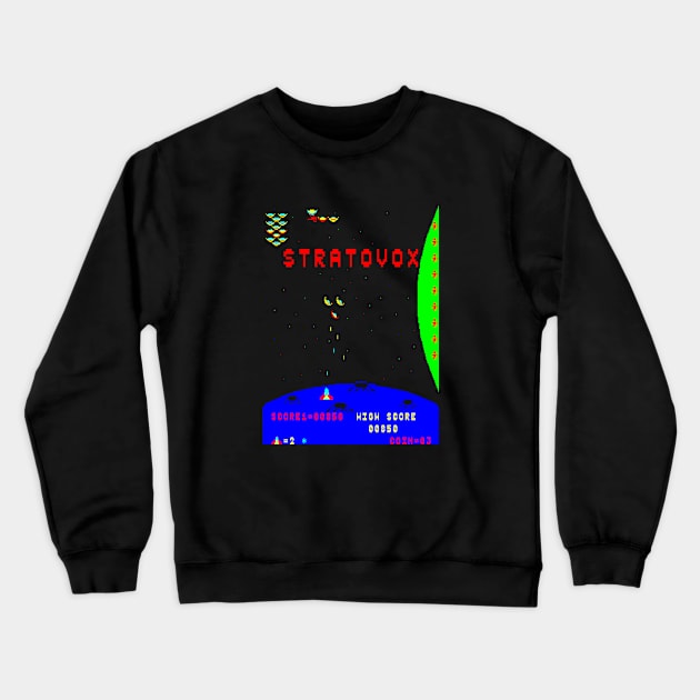 Mod.1 Arcade Stratovox Space Invader Video Game Crewneck Sweatshirt by parashop